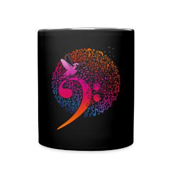 Bass Key Musique Cadeau Bird Clef - Mug uni - noir - Devant