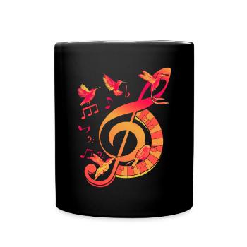 Clé de violon Idée cadeau Musique Clef - Mug uni - noir - Devant