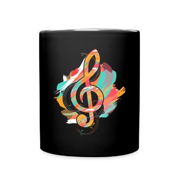 Violon Coloré Clef Musique Clef - Mug uni - noir - Devant