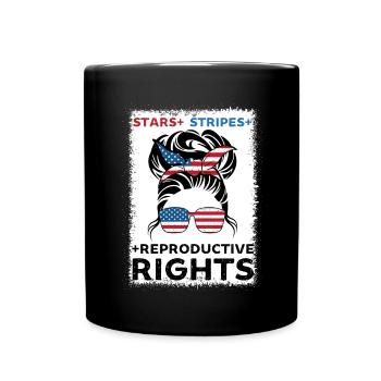 stars stripes reproductive rights pro choice - Full Colour Mug - black - Front