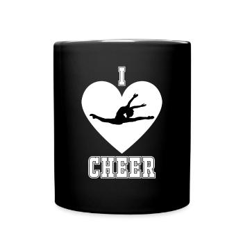 I Love Cheer Gift For Cheerleader Girl - Full Colour Mug - black - Front