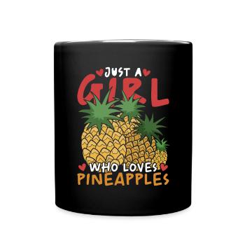 Idée cadeau aux fruits d’été Fille Ananas - Mug uni - noir - Devant