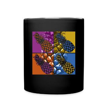 Sommerurlaub Geschenk Frucht Tropische Ananas - Tasse einfarbig - Schwarz - Vorne