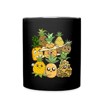 Sommerurlaub Geschenk Frucht Tropische Ananas - Tasse einfarbig - Schwarz - Vorne