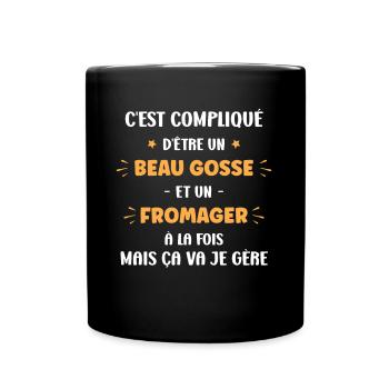 Compliqué beau gosse et fromager - Mug uni - noir - Devant