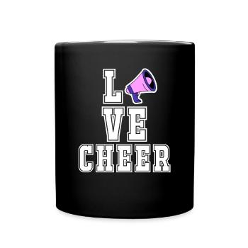 Liebes-Beifall Cheerleader-Mädchen-Megaphon - Tasse einfarbig - Schwarz - Vorne