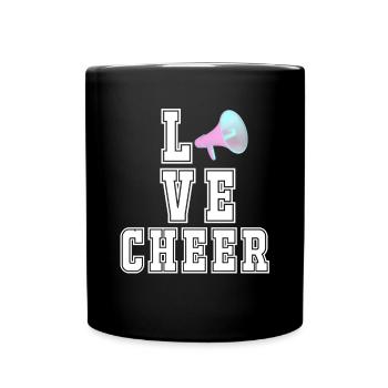 Liebes-Beifall Cheerleader-Mädchen-Megaphon - Tasse einfarbig - Schwarz - Vorne