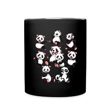 Pandabär - Tasse einfarbig - Schwarz - Vorne