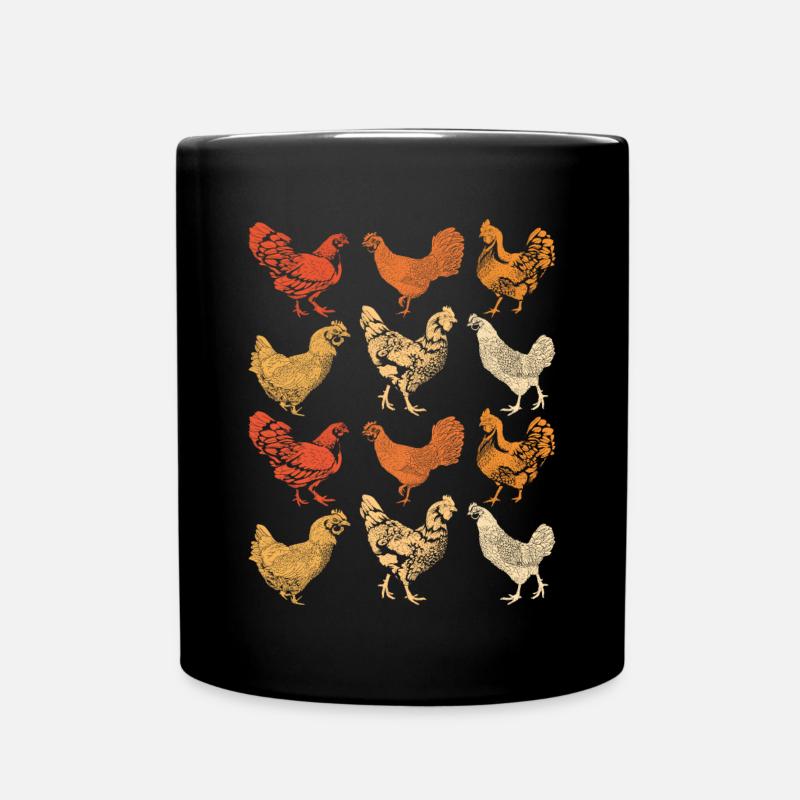 Hühner - Tasse einfarbig - Schwarz