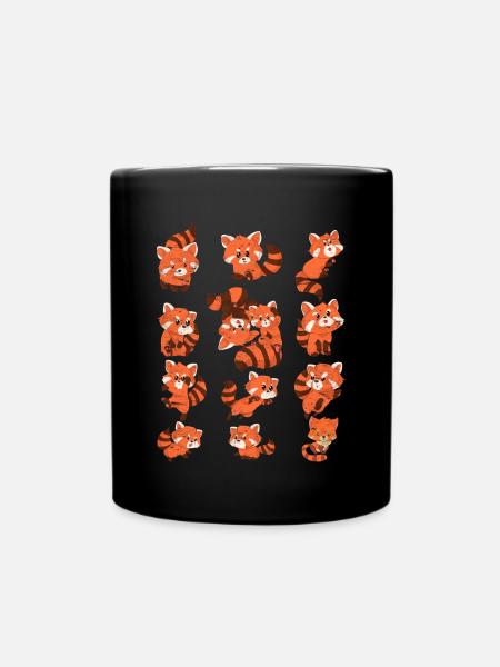 Roter Panda - Tasse einfarbig - Schwarz