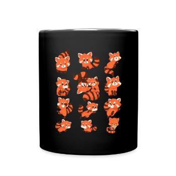 Roter Panda - Tasse einfarbig - Schwarz - Vorne