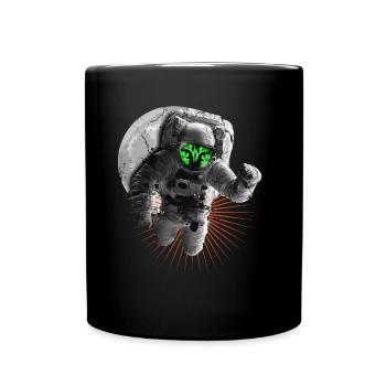 Astronaut Monster Universe Moon Space Planets - Full Colour Mug - black - Front