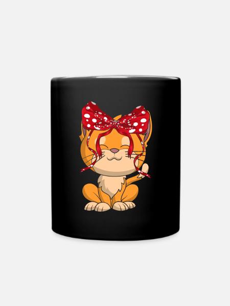 Katze - Tasse einfarbig - Schwarz