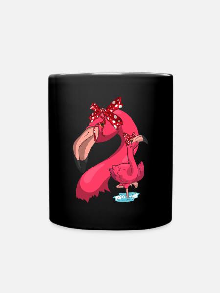 Pink Flamingo - Full Colour Mug - black