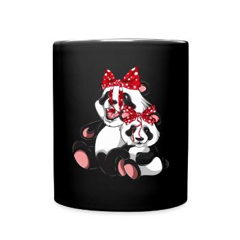 Pandabär - Tasse einfarbig - Schwarz - Vorne