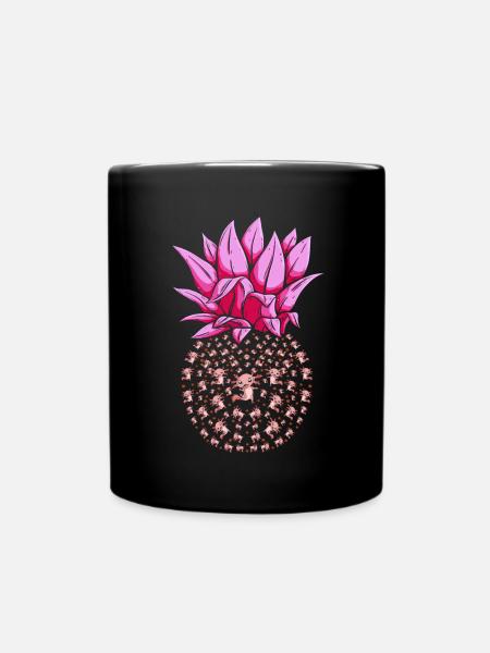 Tier Geschenk Ananas Axolotl - Tasse einfarbig - Schwarz