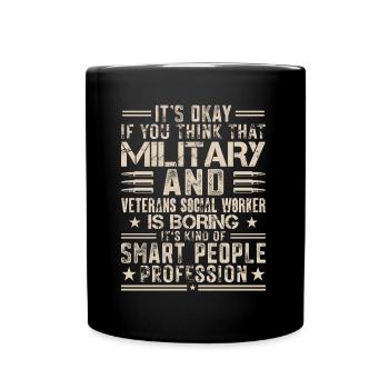 Travailleur social militaire et vétéran - Mug uni - noir - Devant