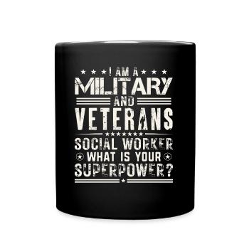 Je suis un travailleur social militaire et vétéran - Mug uni - noir - Devant