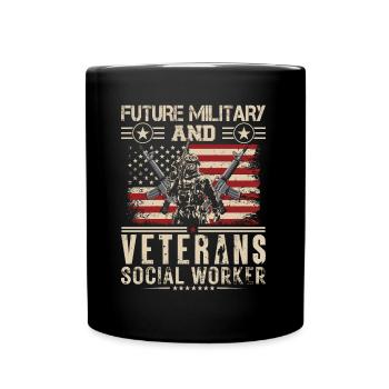 Futur travailleur social militaire et vétéran - Mug uni - noir - Devant