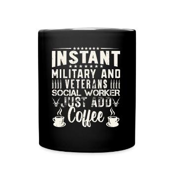 Travailleur militaire et vétéran instantané - Mug uni - noir - Devant