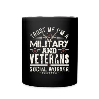 Croyez-moi, je suis un travailleur militaire vétéran - Mug uni - noir - Devant
