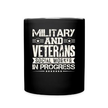 Travailleur social militaire et vétéran - Mug uni - noir - Devant