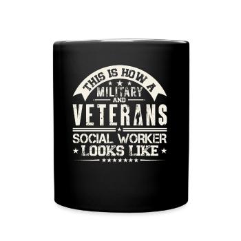 Travailleur social militaire et vétéran - Mug uni - noir - Devant