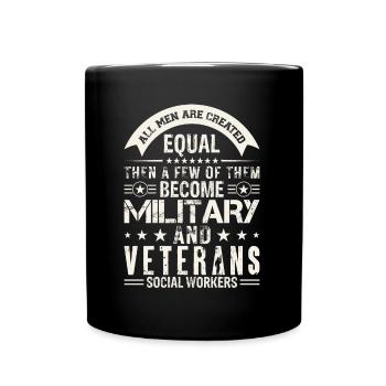 All Men Created Equal Military Veterans - Tasse einfarbig - Schwarz - Vorne