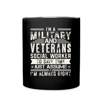 Je suis un travailleur social militaire et vétéran - Mug uni - noir - Devant