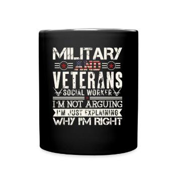 Military And Veternas Social Worker - Full Colour Mug - black - Front