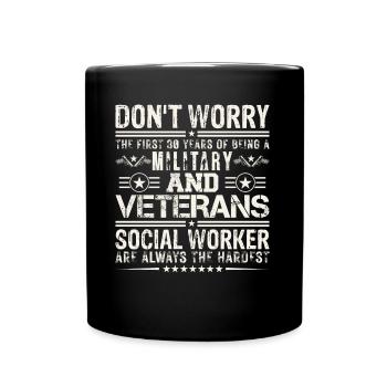 Travailleurs sociaux militaires et vétérans - Mug uni - noir - Devant