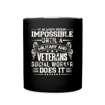 Travailleur social militaire et vétéran - Mug uni - noir - Devant