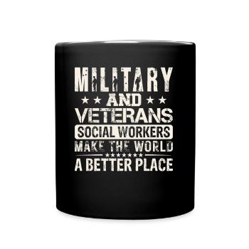 Travailleurs sociaux militaires et vétérans - Mug uni - noir - Devant