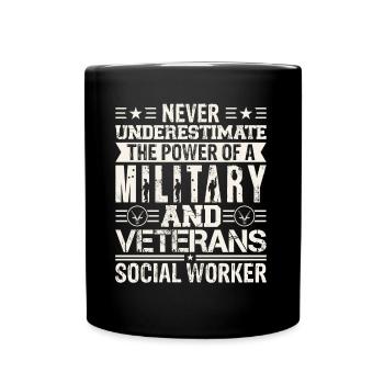 Travailleur social militaire et vétéran - Mug uni - noir - Devant