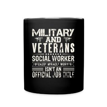 Travailleurs sociaux militaires et vétérans - Mug uni - noir - Devant