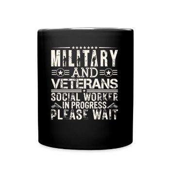 Travailleur militaire et vétéran en cours - Mug uni - noir - Devant