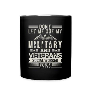Military & Veterans Social Worker Voice - Full Colour Mug - black - Front