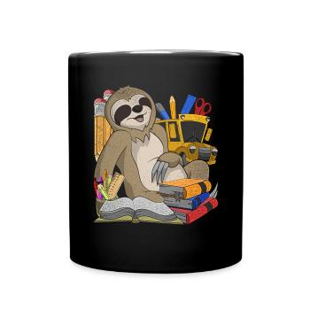 Enrolment Animal Gift Primary School Sloth - Full Colour Mug - black - Front