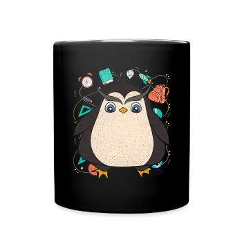 Enrolment Animal Gift Primary School Penguin - Full Colour Mug - black - Front