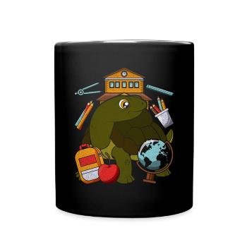 Enrolment Animal Gift Primary School Turtle - Full Colour Mug - black - Front