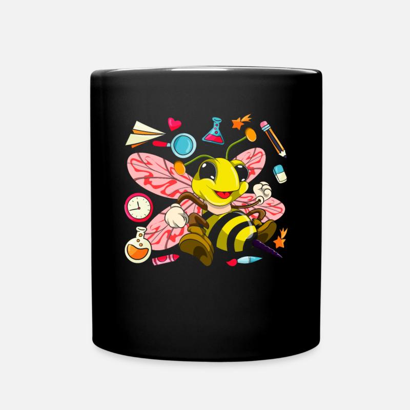 Ecole Motif Motif Cadeau Ecole Débutants Abeille - Mug uni - noir