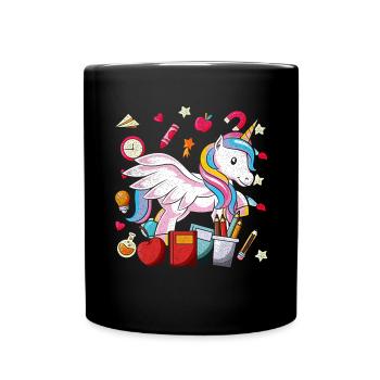 Enrolment Animal Gift Primary School Einhorn - Full Colour Mug - black - Front