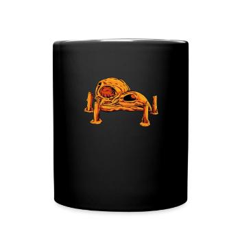 Schädel und Kerzen - Gothic Rabenschädel - Tasse einfarbig - Schwarz - Vorne