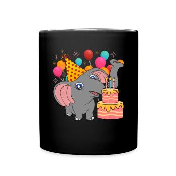 Cadeau de fête d’anniversaire Animal Elephant - Mug uni - noir - Devant