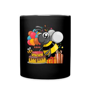 Birthday Party Gift Animal Bee - Full Colour Mug - black - Front