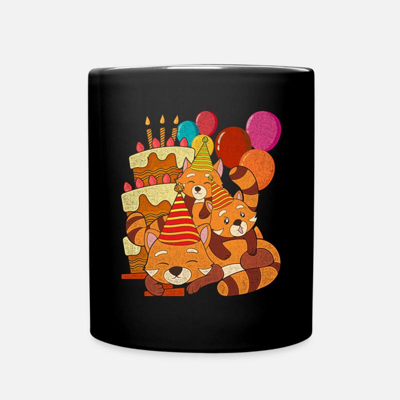Geburtstag Tier Geschenk Roter Panda - Tasse einfarbig - Schwarz