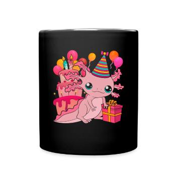 Fête d’anniversaire Cadeau Animal Axolotl - Mug uni - noir - Devant