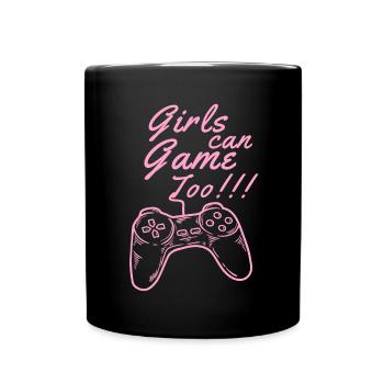 Mädchen Kann Zu Zitieren, Gamepad Geschenkspiel - Tasse einfarbig - Schwarz - Vorne