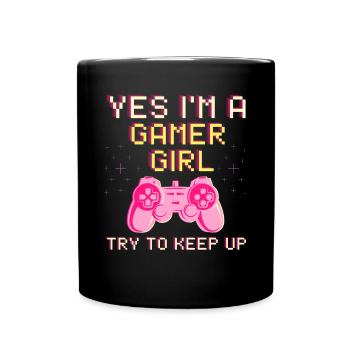 Oui, je suis un gamer girl Gamepad Gift Game game - Mug uni - noir - Devant