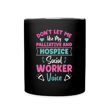 Voix des travailleurs sociaux en soins palliatifs et en soins palliatifs - Mug uni - noir - Devant